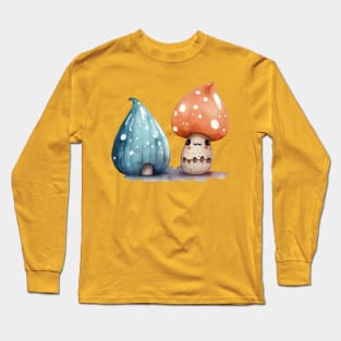 Cute Cartoon Mushroom Five Design Long Sleeve T-Shirt